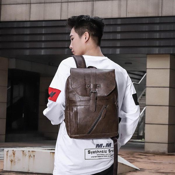 

backpack pu men's shoulder bag travel student computer
