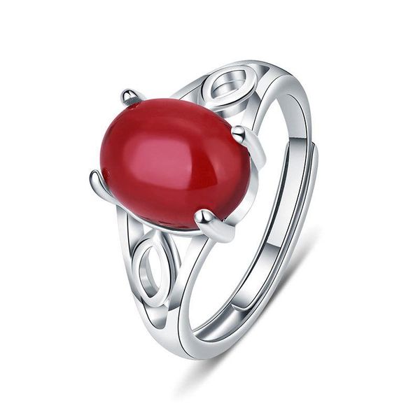 

cluster rings retro 925 silver jewelry for women wedding engagement promise party oval shape zircon gemstone open finger ring accessory, Golden;silver