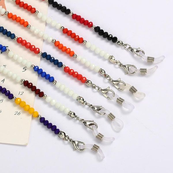 

sunglasses frames 2021 chic girls non-slip bead chain glasses simple women mask colorful holder accessories, Silver