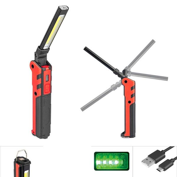 

flashlights torches 5 modes cob portable led work light usb rechargeable magnetic torch worklight for camping repair car