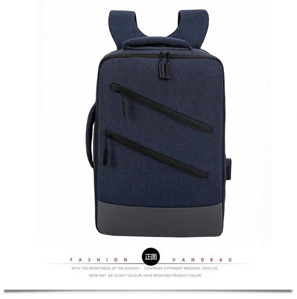 

backpack men's leisure travel notebook bag with usb charging design nylon cloth