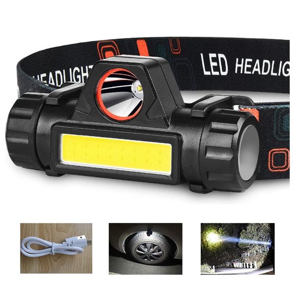 

headlamps mini powerful led head lamp fishing waterproof built-in rechargeable usb headlamp light torch flashlights outdoor camping