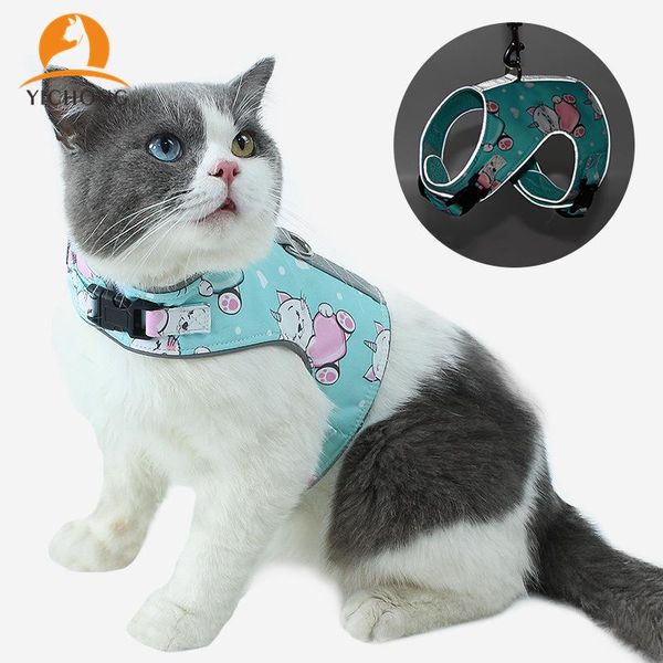 

cat collars & leads yichong traction rope vest chest strap reflective walking cute collar pet wholesale yc389