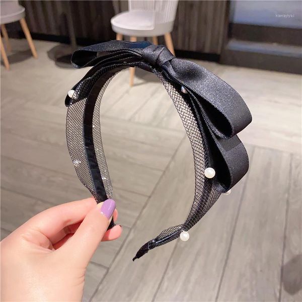 

pearl headband solid coral cloth knotted hair band for women fashion korean style vintage accessories hairband1