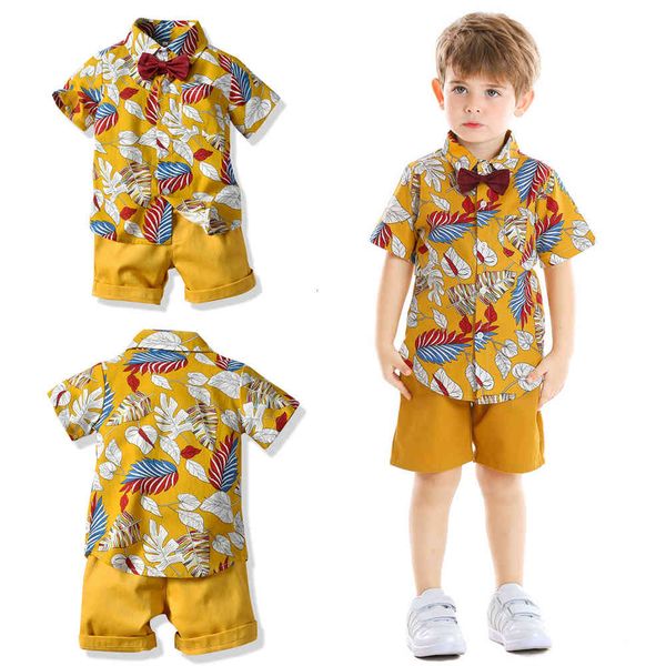 

clothing sets summer toddler kids clothes sport suit bow tie boys casual baby t-shirt+pants 2pcs suits 2 3 4 5 6 year old c0225, White