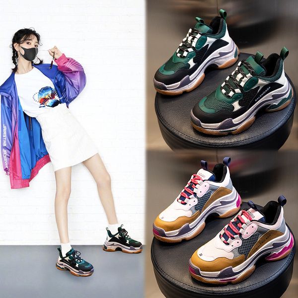 

film bottom daddy shoes women's autumn and winter running breathable sports thick casual trend, Black;white
