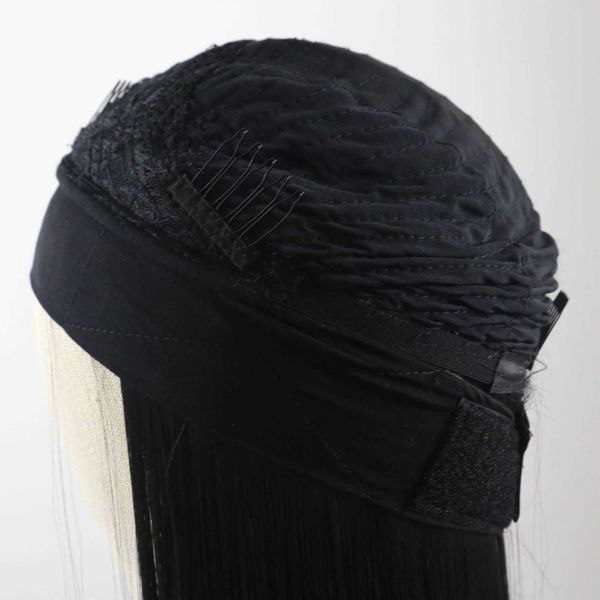 

wig black long hair high temperature silk chemical fiber front lace headband headband, Black;brown
