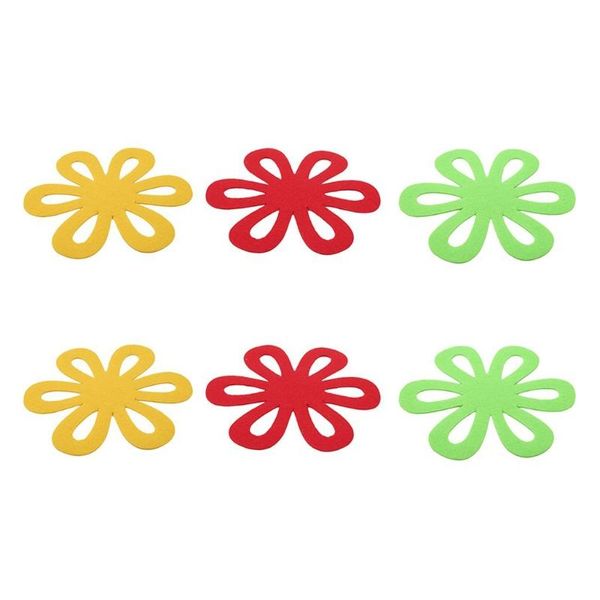 

mats & pads 6 pcs pot pan placemats flower shaped cloth protector separator mat heat insulation cookware pad