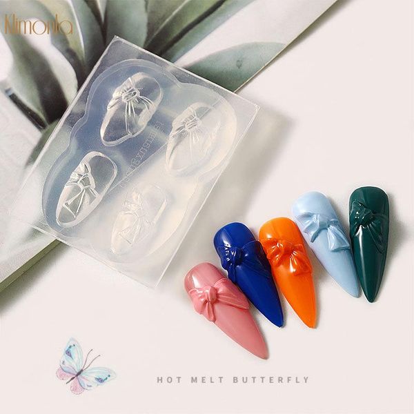 

nail art templates 2021 1pcs 3d silicone mold butterfly lovely bear designs decorations manicure mould diy tools nails gel template, White