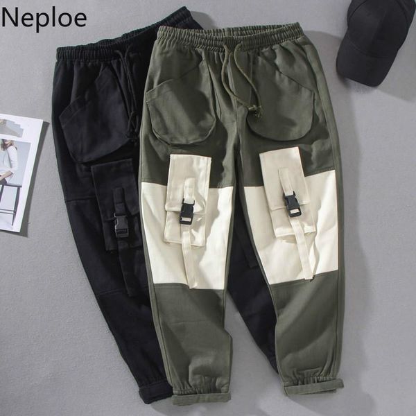 

women's pants & capris neploe harem cargo streetwear 2021 hip hop casual pockets contrast color long autumn harajuku trousers 57083, Black;white