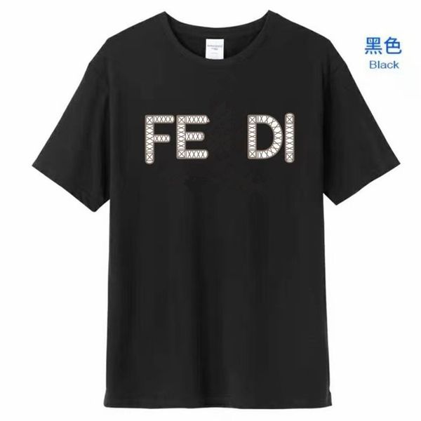 

correct version fen family round neck loose short sleeve t-shirt large high version classic style, White;black
