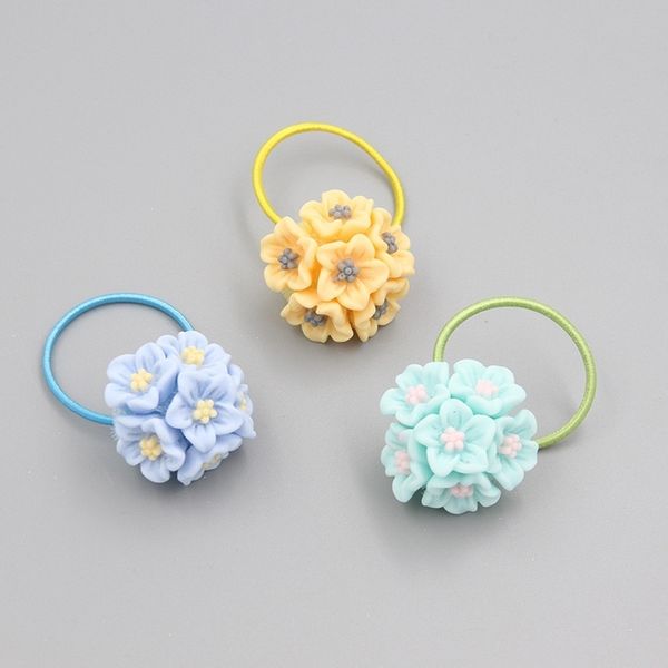 

1pc flower strings beautiful children sweet rubber band girl ring holder hair strap headwear accessories ponytail, Golden;white