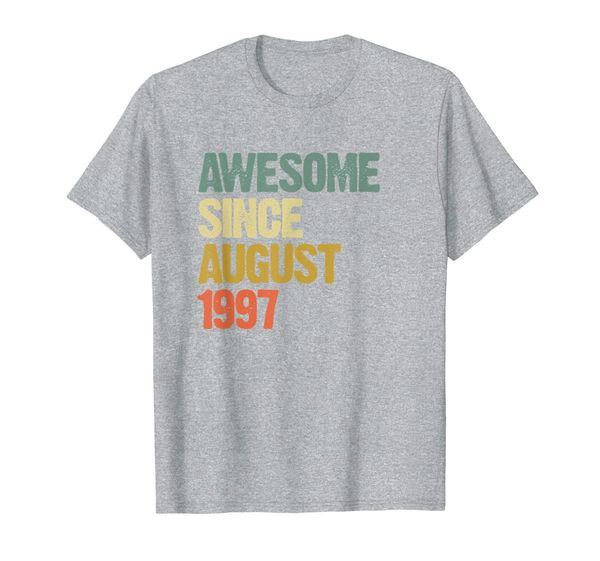 

awesome since august 1997 22 years old 22nd birthday gift t-shirt, White;black