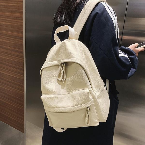 

backpack 2021 fashion women's for teenage girls pu leather school shoulder bag student bagpack mochila