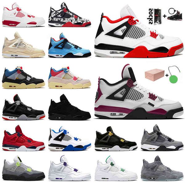 

wholesale jumpman 4 4s boots shoes fire red white cement retro shoes starfish bred sail men trainers women sneakers starfish new bred, Black