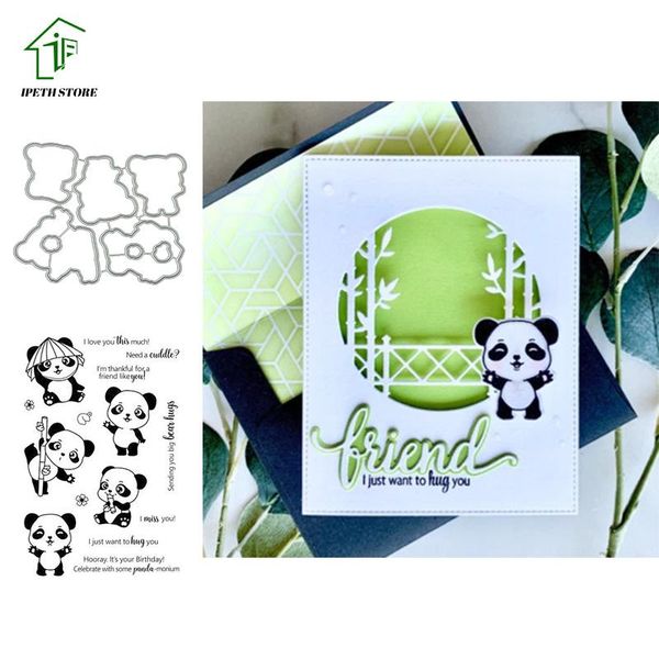 

painting supplies 2021 bamboo panda clear stamps and metal cutting dies diy scrapbooking paper po crafts seal punch stencils
