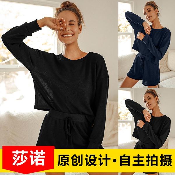 

women's two piece pants 2 pieces set women style 2021 europe wind fashion leisure sports shorts suits female household slf11849, White