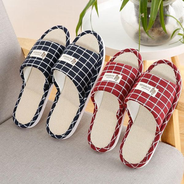 

slippers shoes women summer linen sandals sandalias mujer, Black