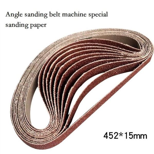 

sanders 10 pcs/set 452*15mm sanding belts 40-800 grits sandpaper abrasive bands for belt sander tool wood soft metal polishing