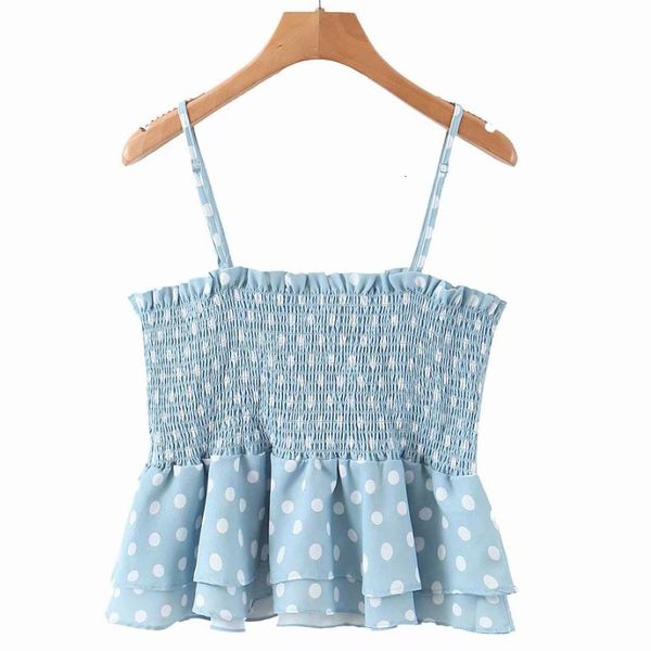 

tanks french summer new wild slim retro wave dot backless stack women's vest, White