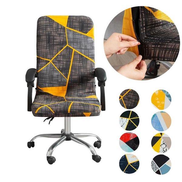 

chair covers m/l geometry style printed elastic stretch office cover washable computer arm slipcover rotatable protector