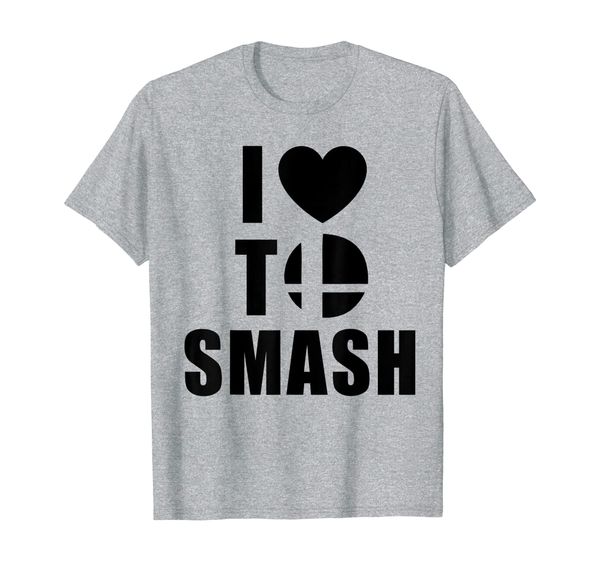 

i love to smash gamer t-shirt, White;black