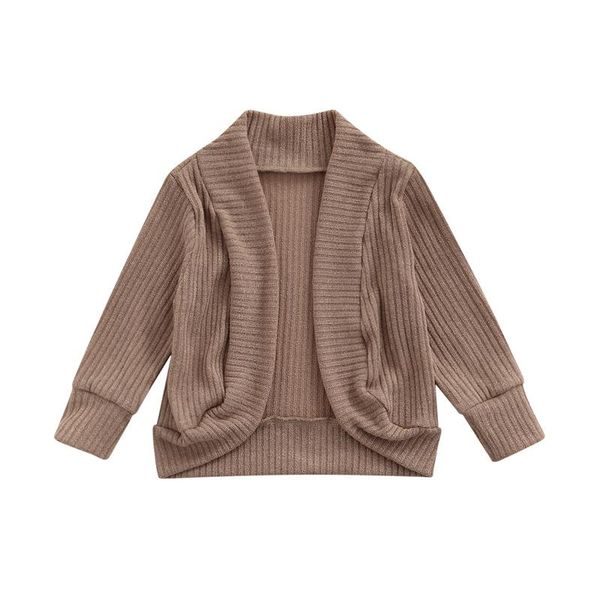 

jackets 1-6y toddler kids baby girl solid color long sleeve cardigan jacket knitting outwear loose children autumn clothes, Blue;gray