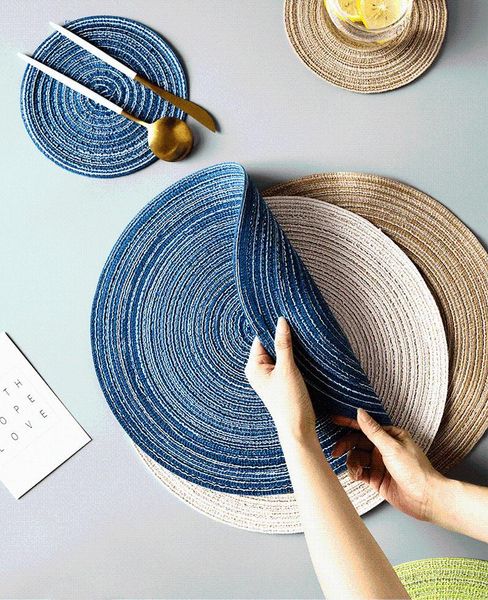 

mats & pads placemat woven heat pad household anti-scalding western table mat
