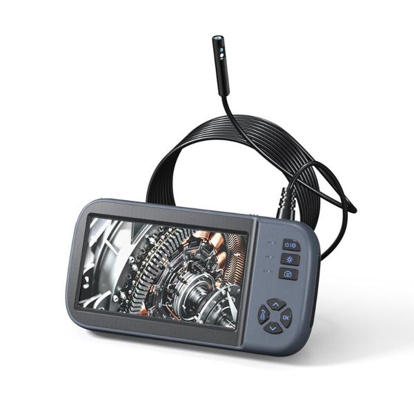 

cameras kebidumei dual lens industrial 1080p 4.5 inch ips screen snake detachable semi-rigid cable with 6 led