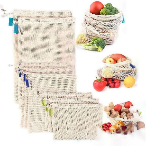 

storage bags cotton mesh vegetable produce bag reusable
