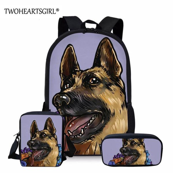 

school bags twoheartsgirl german shepherd 3d print kids schoolbag for teenager children unique animal backpack cool student bookbags 3 in1