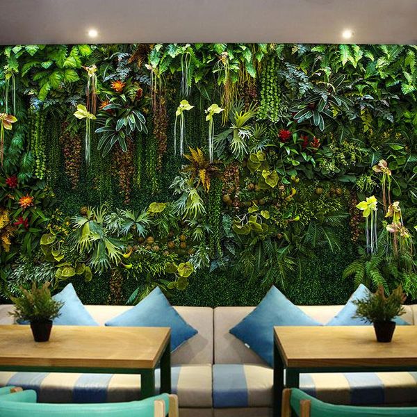 

wallpapers custom size tropical rainforest plant wallpaper southeast asian restaurant mural forest green living room bedroom dining
