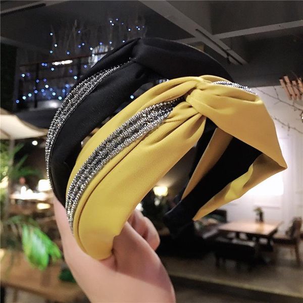 

hair accessories style ladies headband middle knot hairbands rhinestone band wide side washing face pressing headwear