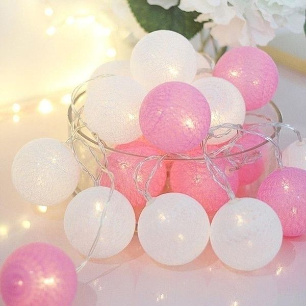 

strings 20 led cotton ball string lights battery operated colorful garland fairy for home wedding christmas party outdoor decors