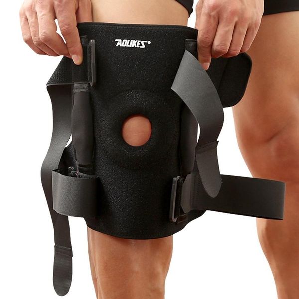 

outdoor knee pads breathable sports professional riding hiking alloy spring plate nylon leg protection belt arm & warmers, Black