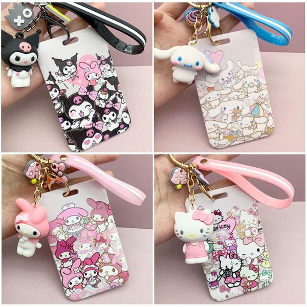 

card holders cartoon set student campus meal protective cover cute doll keychain bus subway package wholesale, Brown;gray