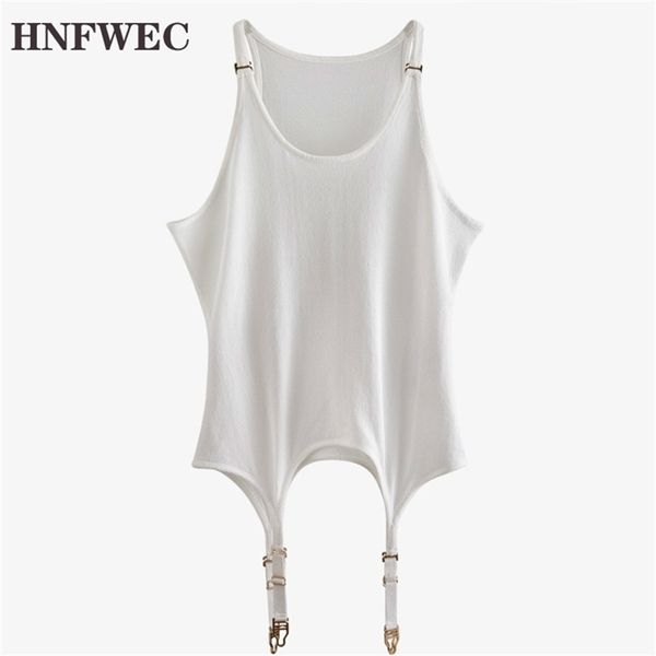 

square collar sleeveless tassels pullover elastic camiso spring and summer t-shirt female u905 210407, White