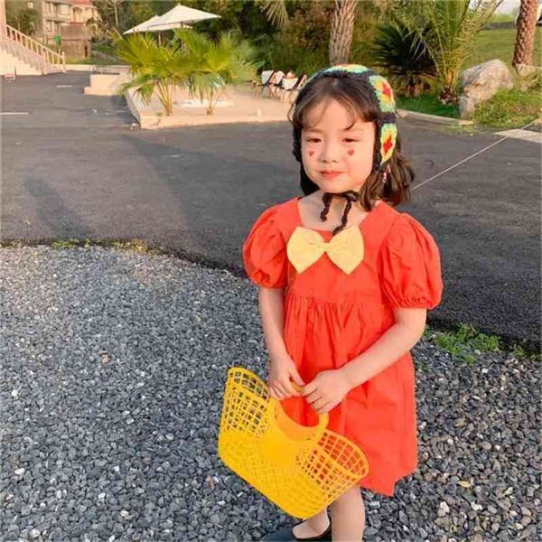 

summer arrival girls fashion princess dress kids cotton 210528, Red;yellow