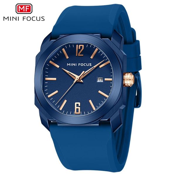 

wristwatches reloj hombre minifocus mf0248g men's watches waterproof quartz fashion sport silicone strap relogio masculino, Slivery;brown