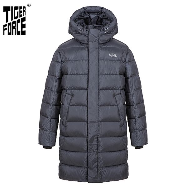 

tiger force winter jacket for men long black warm male sports casual fashion thick outdoor men's coat warm parka 70701 211023