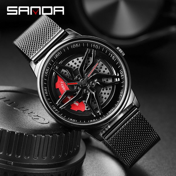 

designer watch brand table luxury es sports car brake luck men's rotating three-dimensional wheel waterproof student tide, Slivery;brown