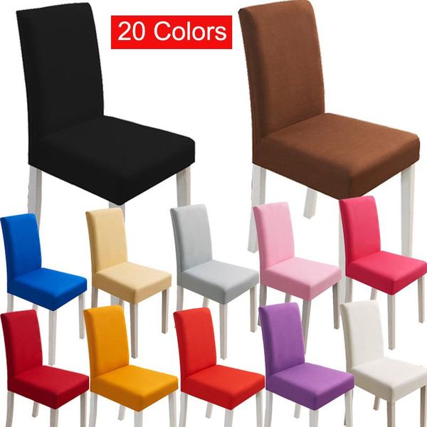 

chair covers solid color cover spandex stretch elastic slipcovers white for dining room wedding banquet el home decor