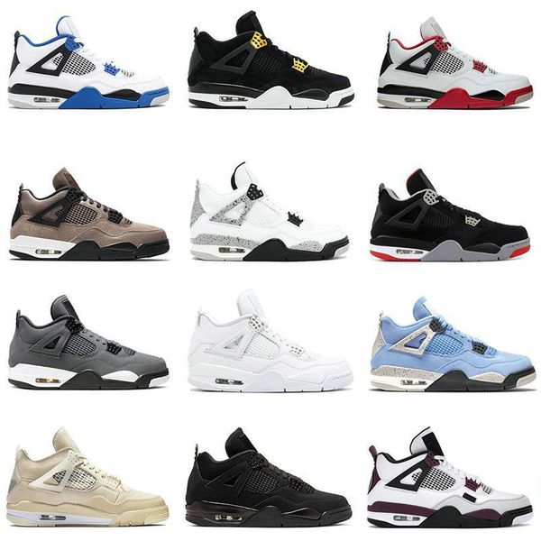 

quality jumpman 4 4s mens basketball shoes sail university blue sneakers fire red thunder oreo bred black cat shimmer guava ice what the