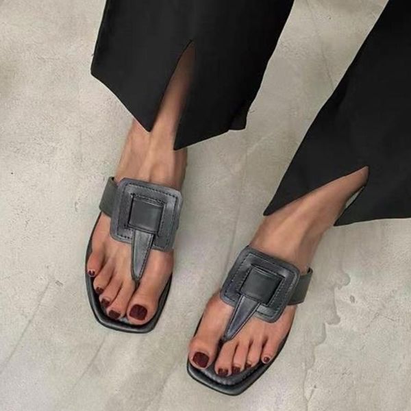 

slippers flip flops summer fashion shoes clip toe flat women sandals slipper plus size 10.5, Black