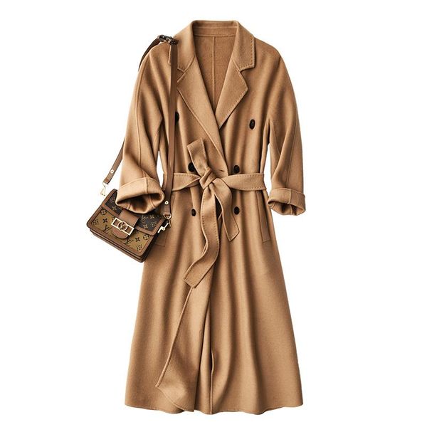 

women's wool & blends shuchan fashion luxury 88.4% 11.6% natural silk women coats and jackets winter office lady long elega, Black