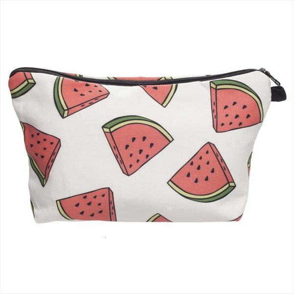 

women cosmetic zipper neceser portable bag makeup organizer case 3d prints watermelon bolsa feminina travel toiletry