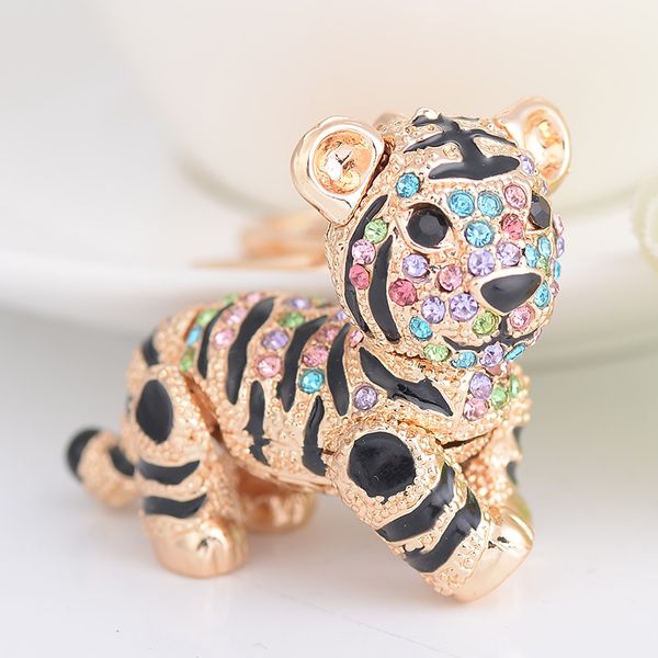 

creative 3d small tiger diamond car key chain women's bag pendant 1221760