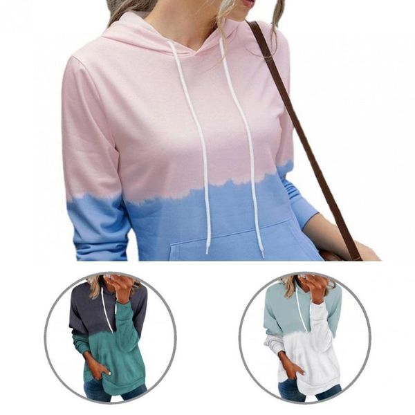 

women's hoodies & sweatshirts autumn hoodie contrast color print drawstring printed loose women, Black