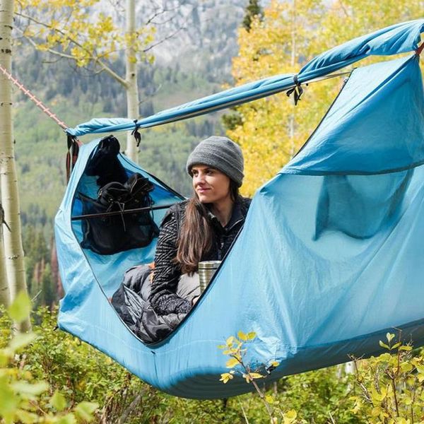 

camping hanging hammock outdoor water-proof, mosquito tents shade villa garden leisure sofa camp furniture