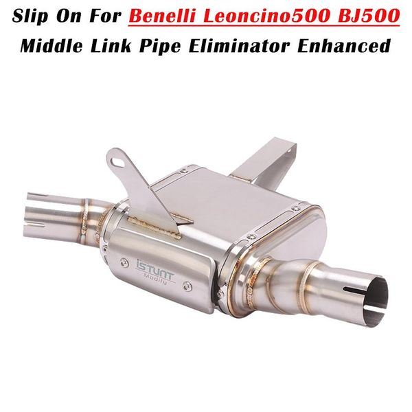 

slip on for benelli leoncino 500 bj500 motorcycle exhaust escape modify connection mid link pipe eliminator enhanced system